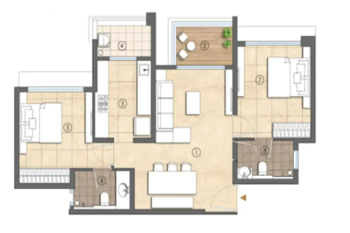 Lodha Woods In Kandivali East Buy 2, BHK WITH DECK in Mumbai